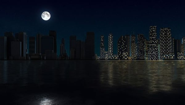 Blackout Crisis in City at Night